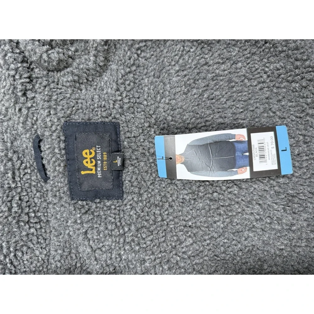 Lee Canvas Sherpa Lined Insulated Workwear Vest Mens XL Black Full-Zip NWT - Picture 4 of 6